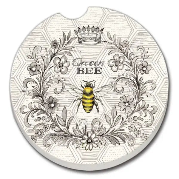 ABSORBENT CAR COASTER QUEEN BEE