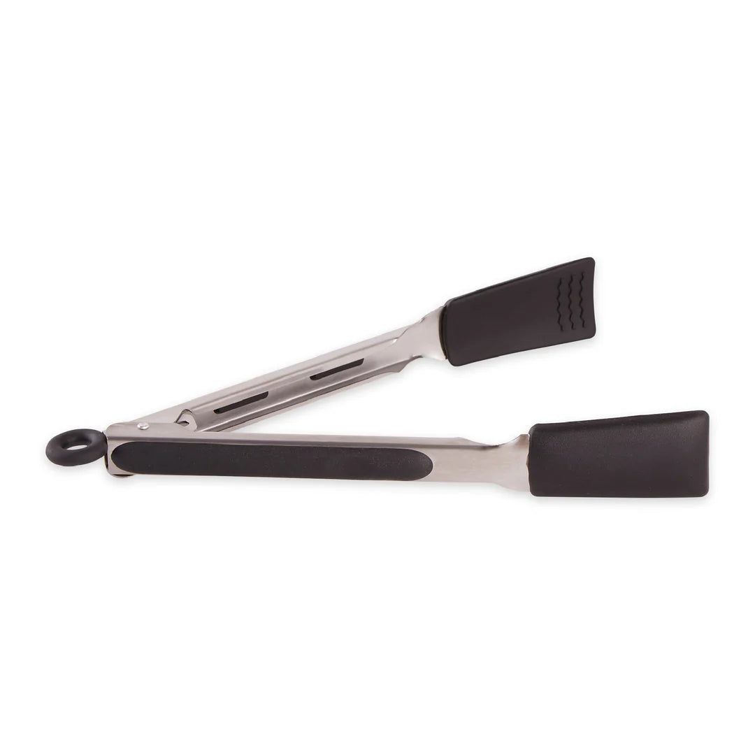 SQUARE SILICONE TIP TONGS 9" BLACK