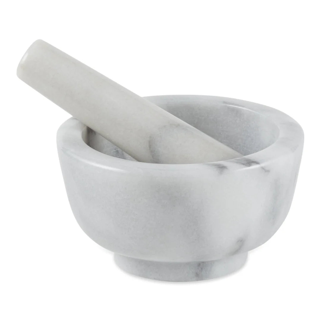 MORTAR & PESTLE MARBLE WHT