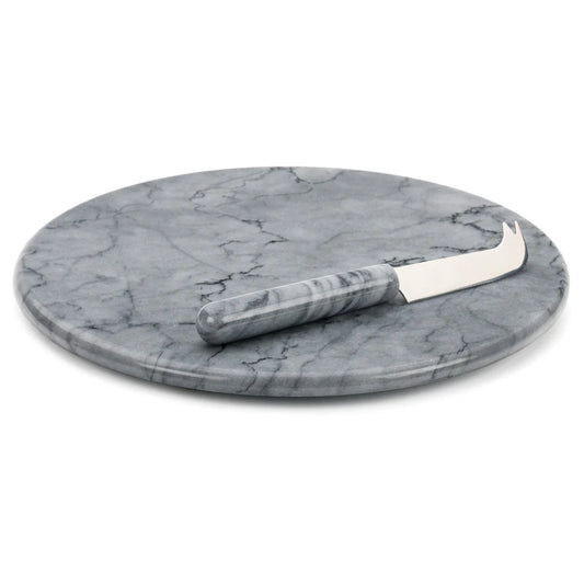 GRAY MARBLE CHEESE BOARD ROUND