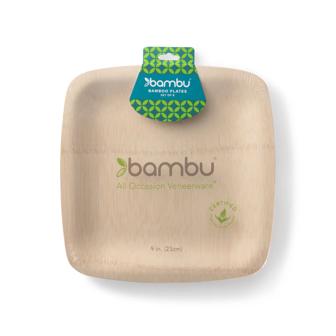 BAMBOO PLATES SQUARE 9"