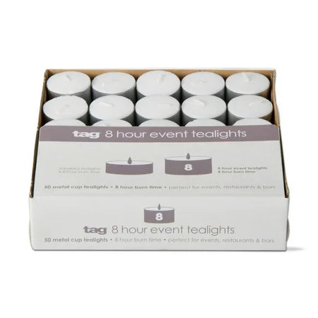 8 HR EVENT TEALIGHT CANDLE - SET OF 50