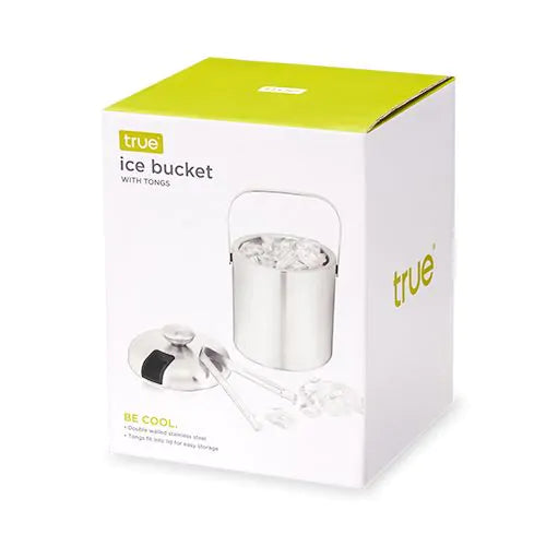 ICE BUCKET WITH TONGS STAINLESS STEEL