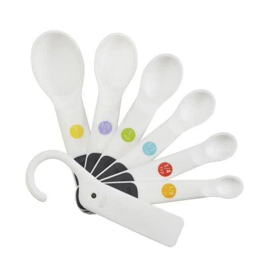 OXO PLASTIC MEASURING SPOONS SNAPS WHT 7 PC