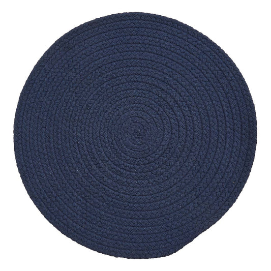 BRAIDED ROUND ESSEX PLACEMAT 15" BLUE