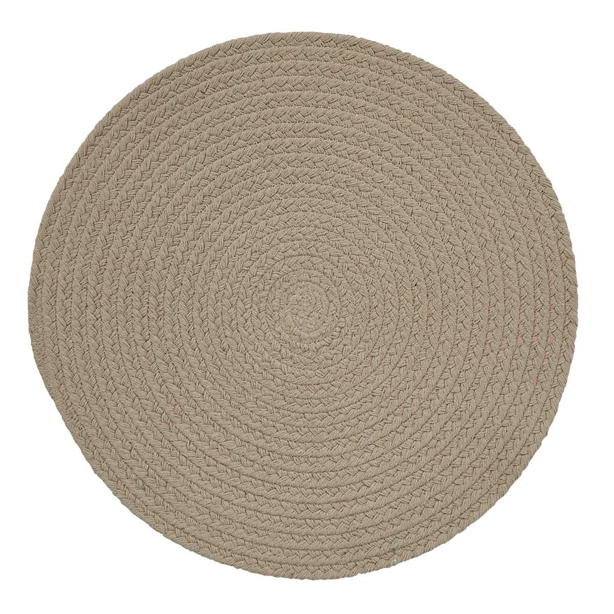 BRAIDED ROUND ESSEX PLACEMAT STONE 15"