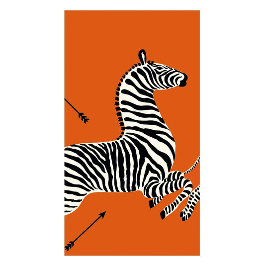 GUEST TOWEL ZEBRAS ORANGE