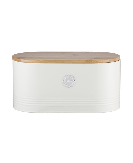 BREAD BOX BAMBOO LID CREAM