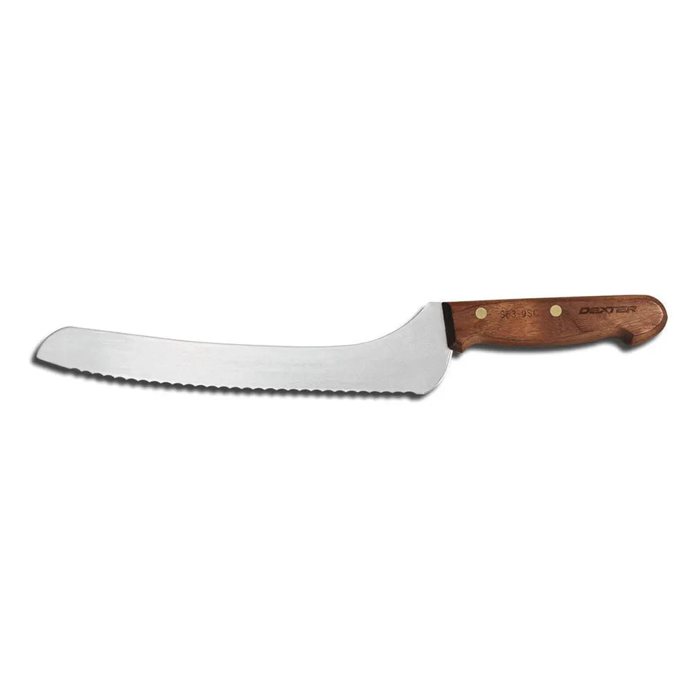 DEXTER OFFSET SCALLOPED BREAD KNIFE 9" WOOD HANDLE (S63-9SC-PCP)