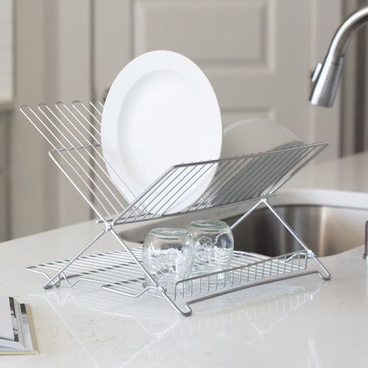 JR FOLDING DISH RACK METALLIC