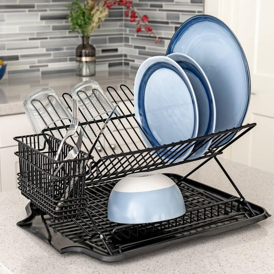 FOLDING DISH RACK  JUNIOR BLACK