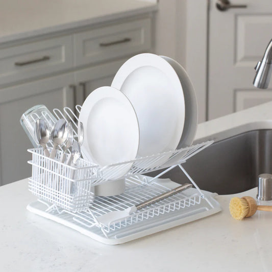 FOLDING DISH RACK JUNIOR WHT