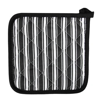 POT HOLDER BLACK  STRIPE