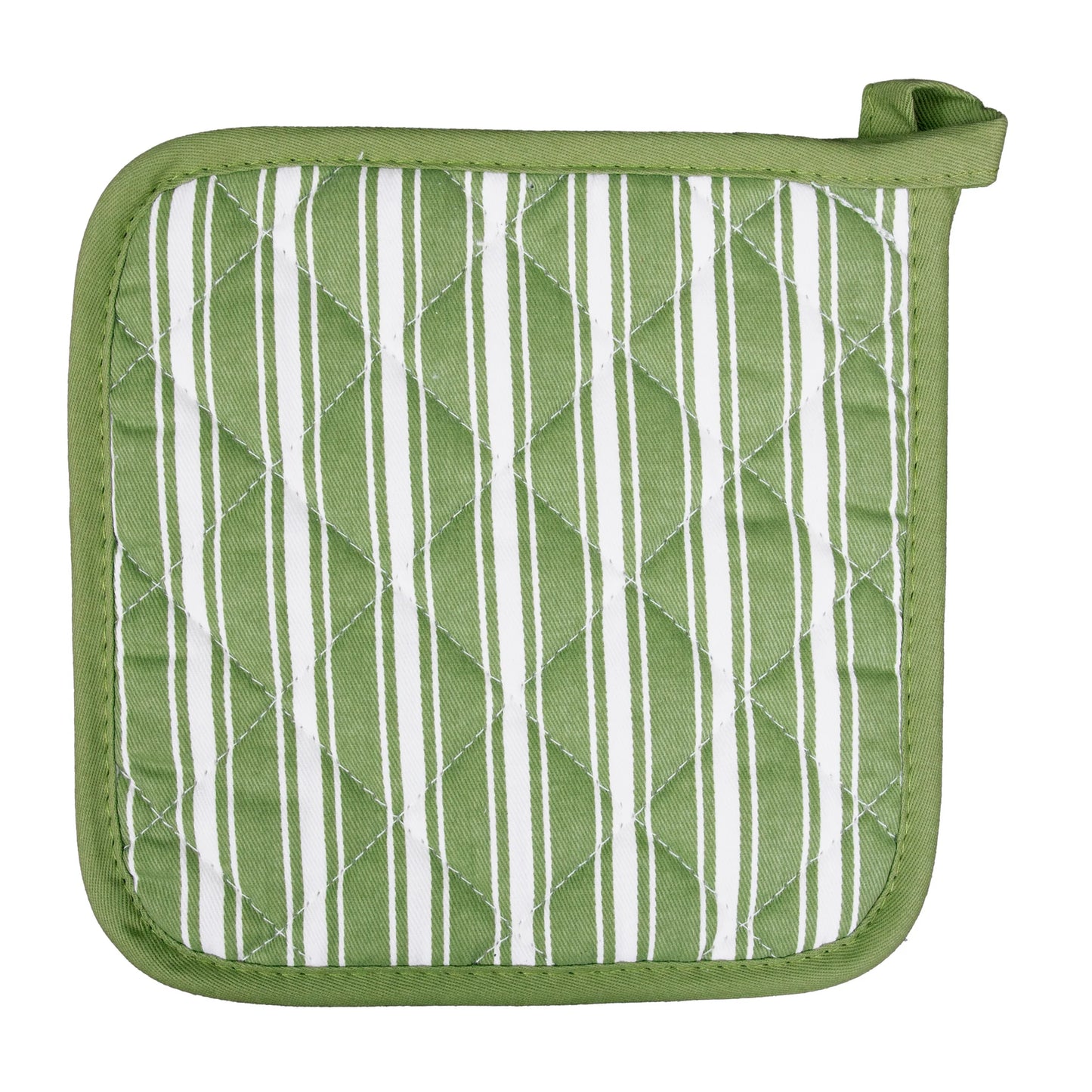 POT HOLDER GREEN  STRIPE