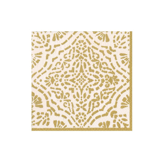 COCKTAIL NAPKIN ANNIKA IVORY/GOLD