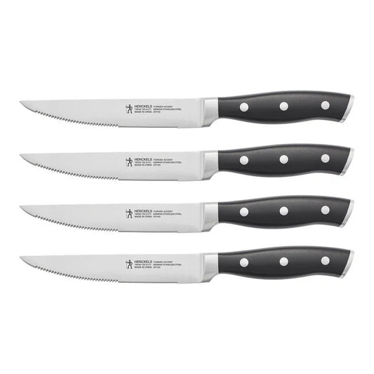 ZWILLING FORGED ACCENT STEAK KNIFE SET 4 PC - BLK