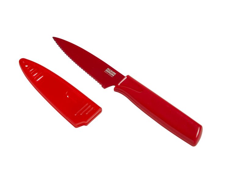 COLORI SERRATED PARING KNIFE RED 4"