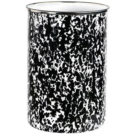 ENAMELED STEEL UTENSIL HOLDER BLK MARBLE