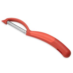 SERRATED PIRANHA SWIVEL PEELER RED