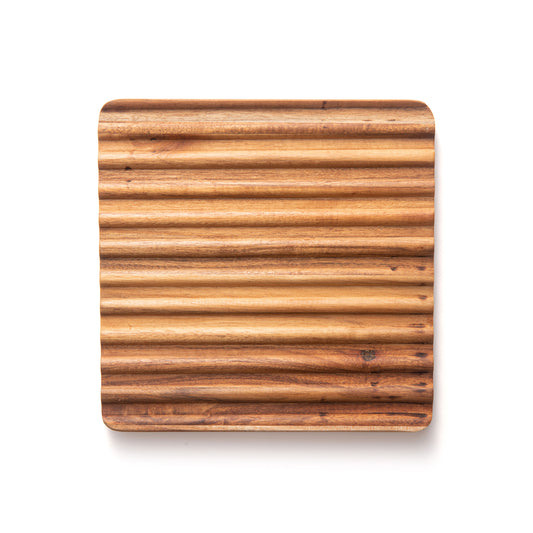 ACACIA WOOD TRIVET 6.5 X 6.5"