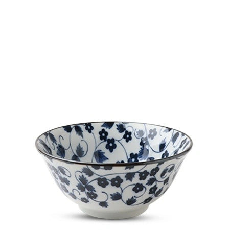 ASIAN BOWL KIKU KARAKUSA BLUE&WHT 5.75"