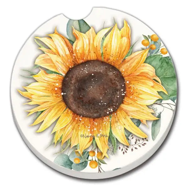 ABSORBENT CAR COASTER SUNFLOWER FIELDS