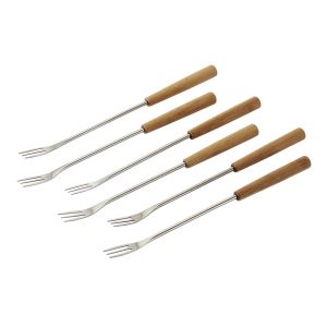 CHEESE FONDUE FORKS BAMBOO 6 PC