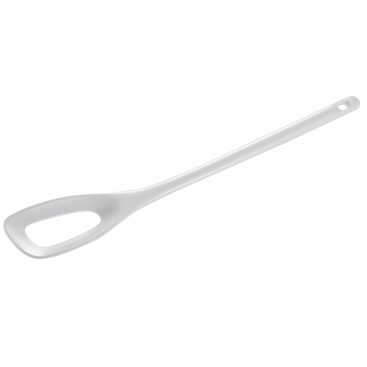 MELAMINE BLENDING SPOON W/ HOLE WHT