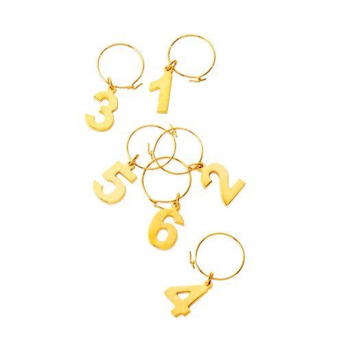 GOLD PLATED WINE CHARMS SET 6