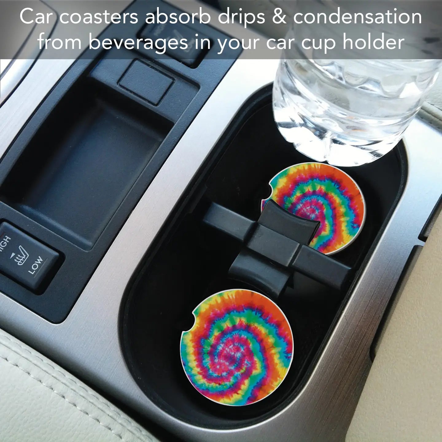 ABSORBENT CAR COASTER TIE DYE