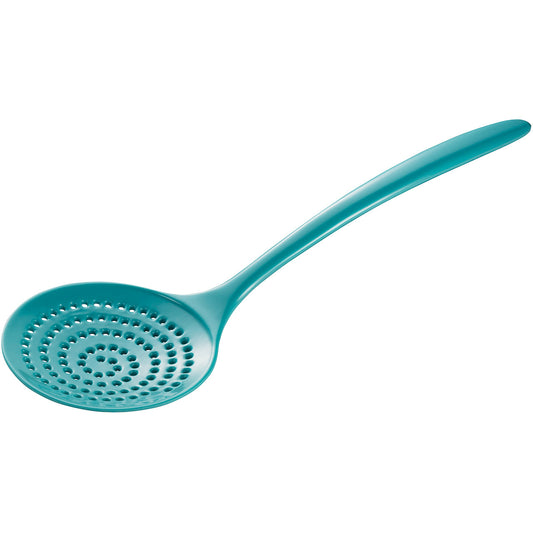 MELAMINE SKIMMER SPOON 12.5" TURQ