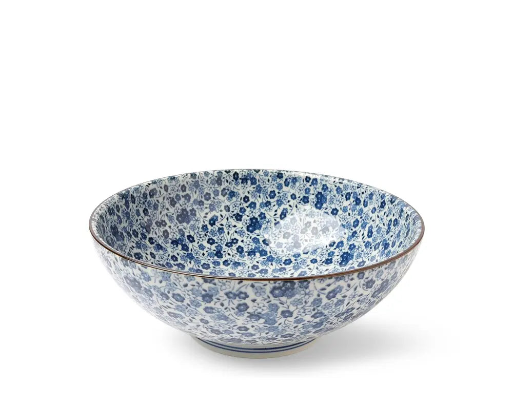 ASIAN BOWL BLUE FLOWERS 8.25"