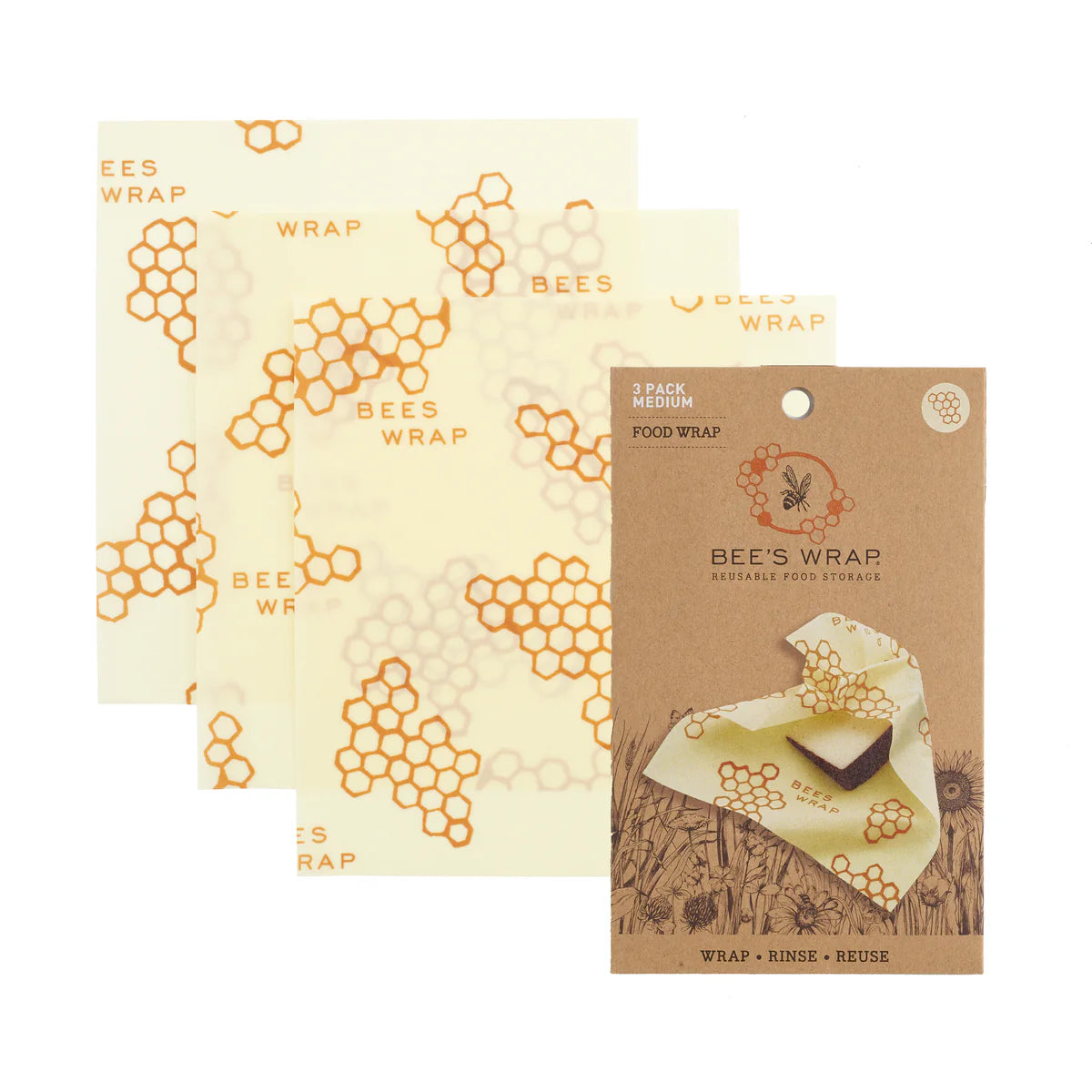 BEE'S WRAP MEDIUM 3 PK HONEYCOMB