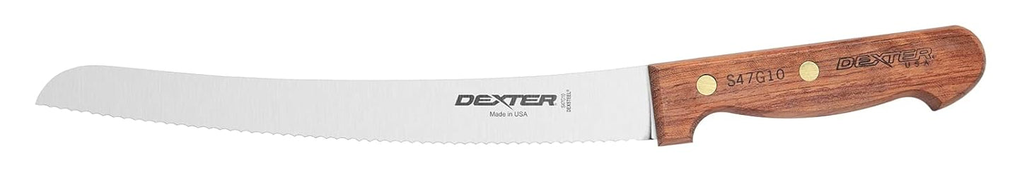 DEXTER TRADITIONAL SCALLOPED BREAD KNIFE 10" WOOD HANDLE (S47G10PCP)