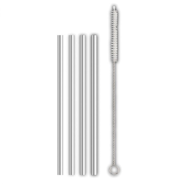 STAINLESS STEEL STRAIGHT STRAWS W/BRUSH