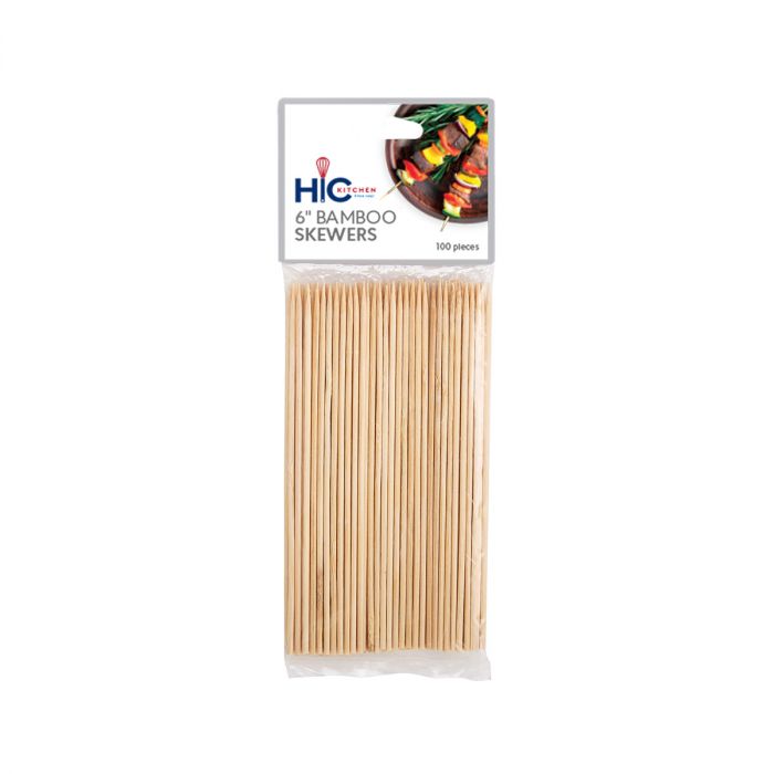 BAMBOO SKEWERS 6" 100 CT