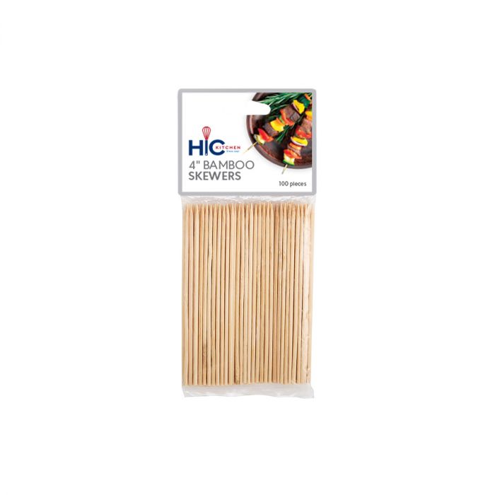 BAMBOO SKEWERS 4" 100 CT