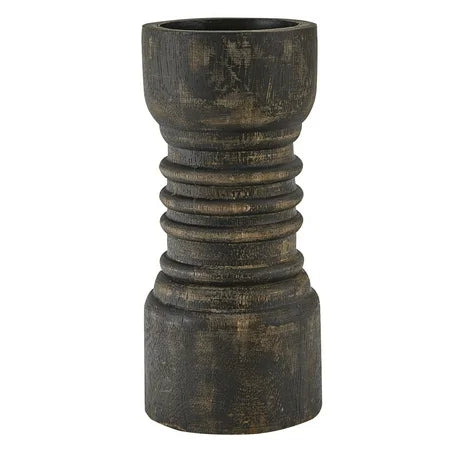 RUSTIC CANDLESTICK TALL BLACK