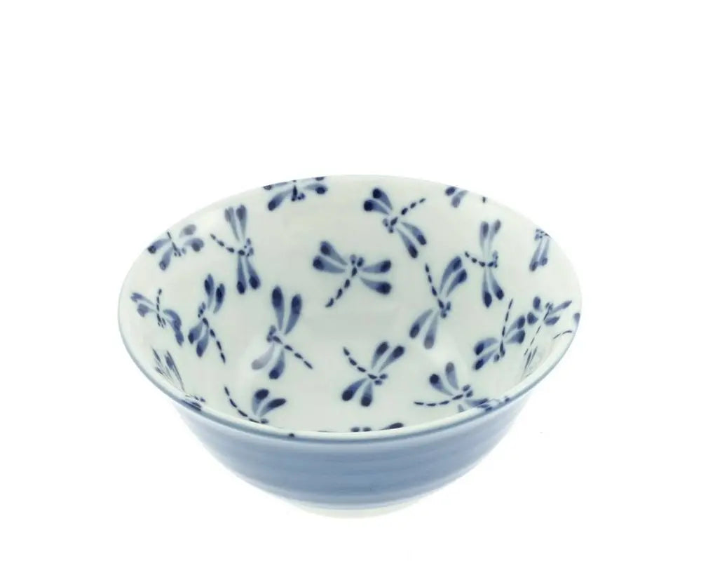 ASIAN BOWL DRAGONFLY BL/WHT 6"