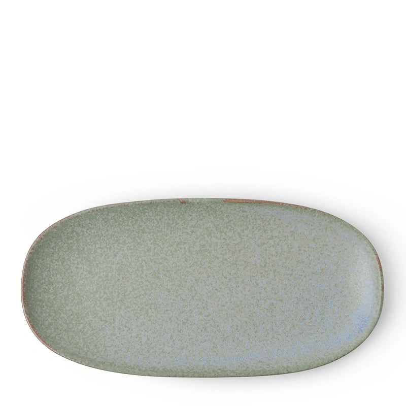 ASIAN PLATE TERRA GREEN OBLONG 11.25"