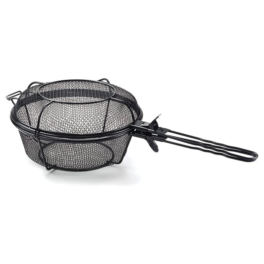 CHEF'S JUMBO OUTDOOR GRILL BASKET AND SKILLET WITH REMOVABLE HANDLES