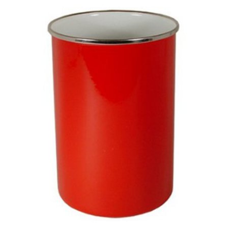 ENAMELED STEEL UTENSIL HOLDER RED