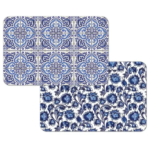 RECTANGULAR REVERSIBLE FLEXIBLE PLACEMAT SHADES OF BLUE