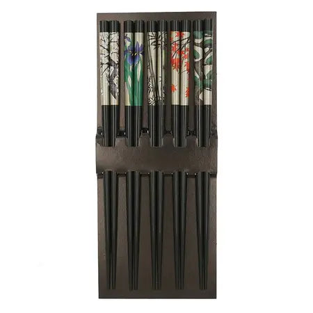 CHOPSTICKS ANTIQUE BYOBOU BLK 5 PAIRS