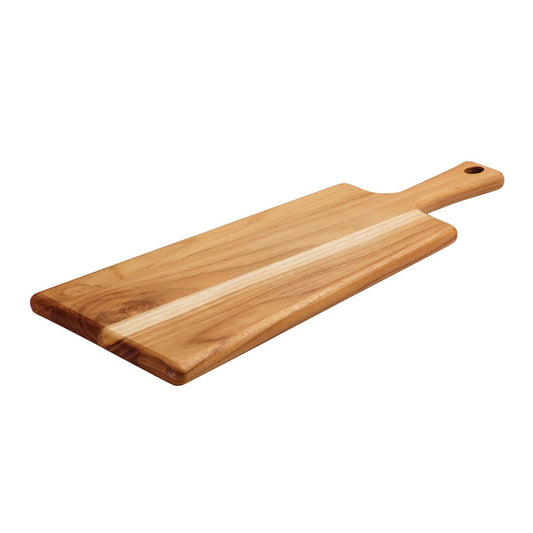 TEAK WOOD RECTANGLE SERVING BOARD WITH HANDLE