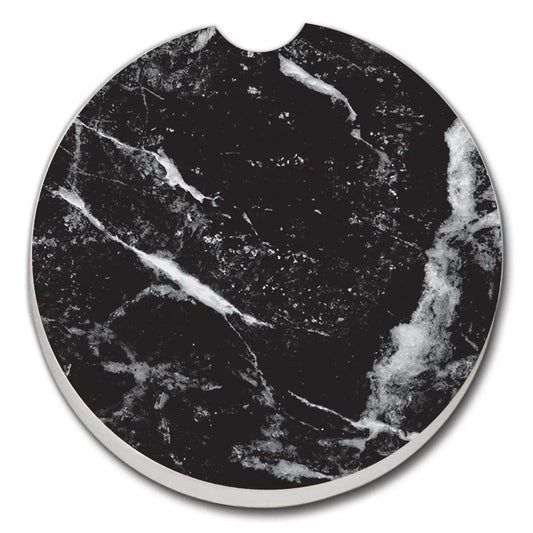 ABSORBENT CAR COASTER BLACK MARBLE