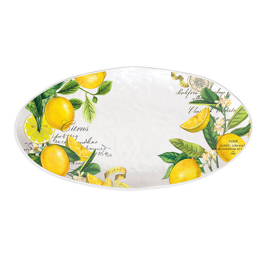 MDW LEMON BASIL MELAMINE OVAL PLATTER