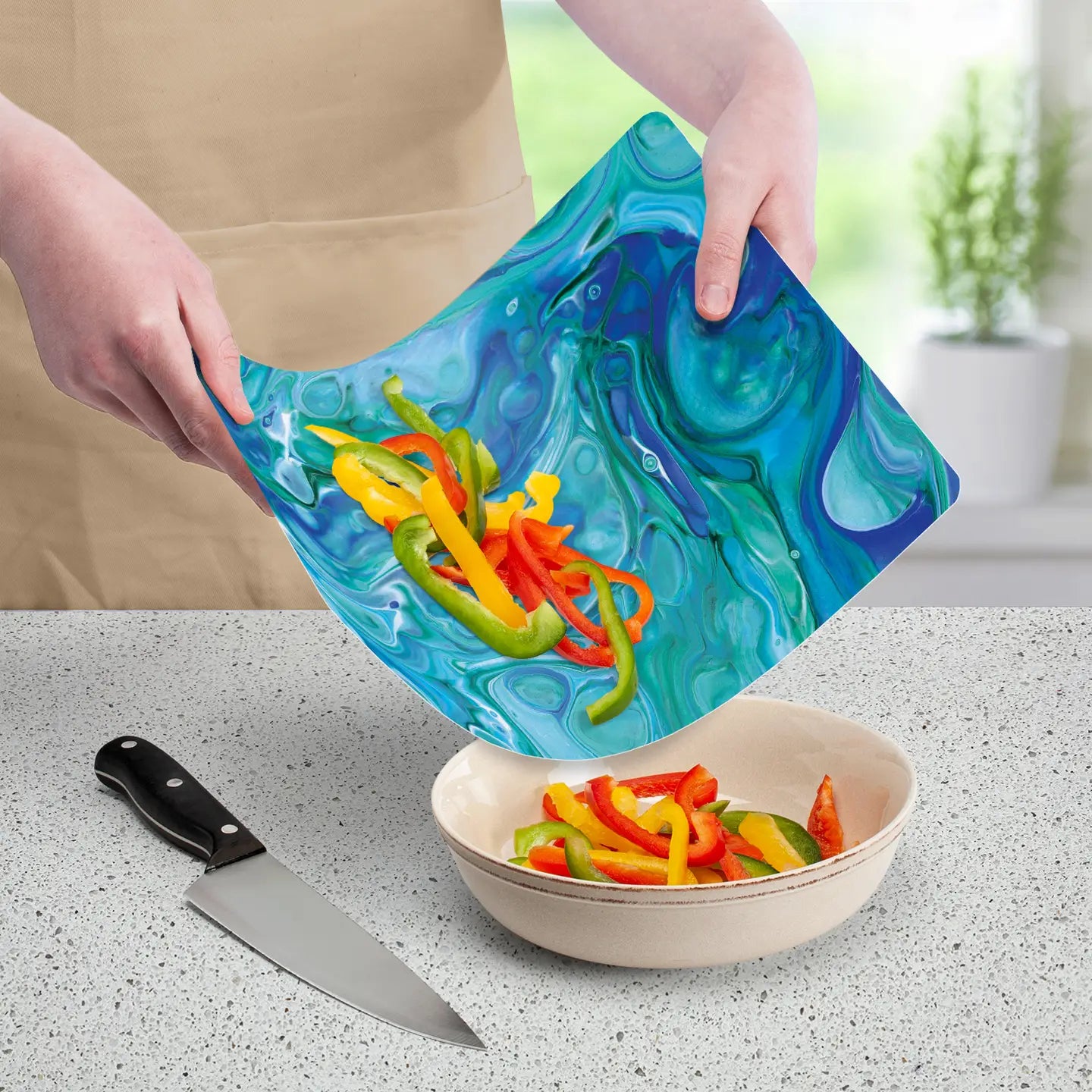 FLEXIBLE CUTTING BOARD MAT BLUE FLUIDITY