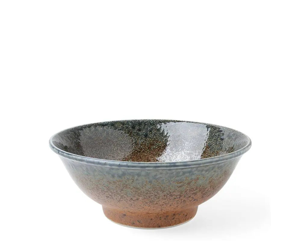 ASIAN BOWL BLUE/SAND CRACKLE  8.5"