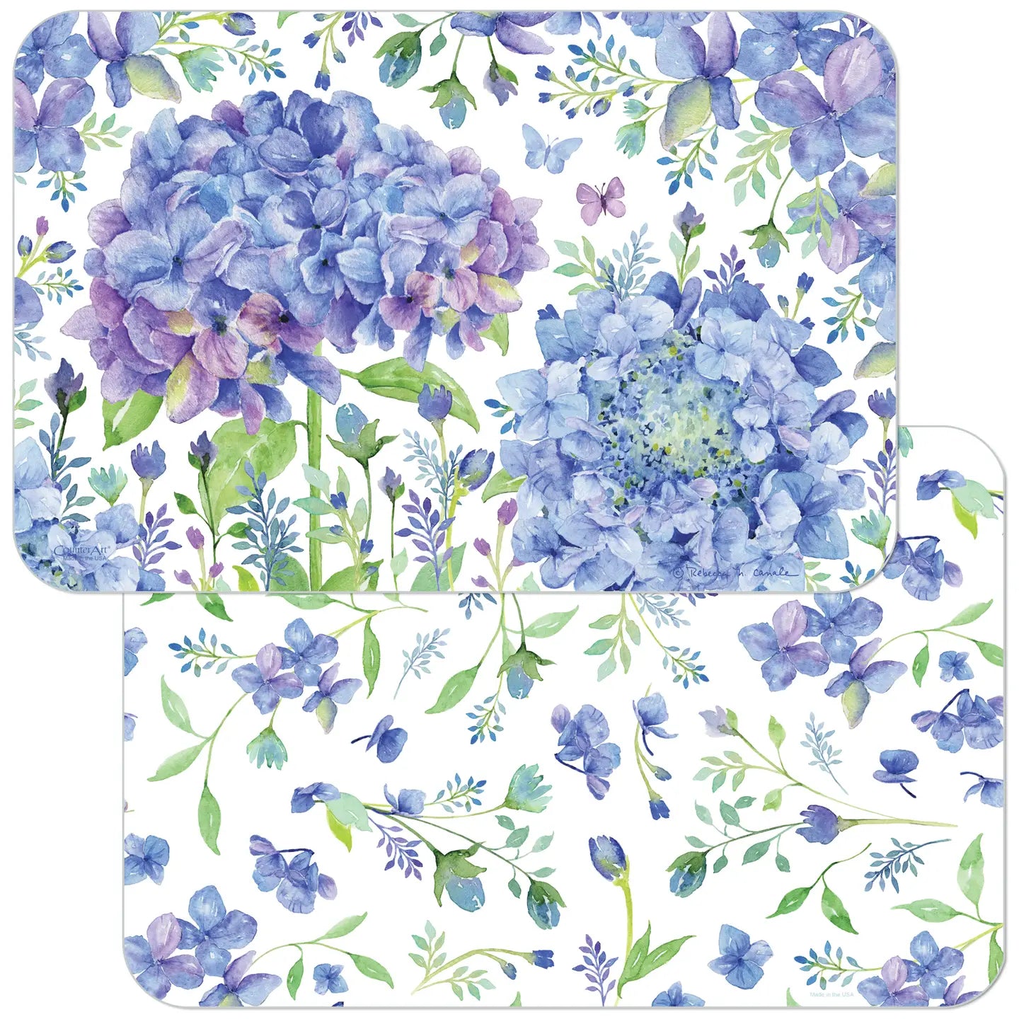 RECTANGULAR REVERSIBLE FLEXIBLE PLACEMAT BEAUTIFUL HYDRANGEA